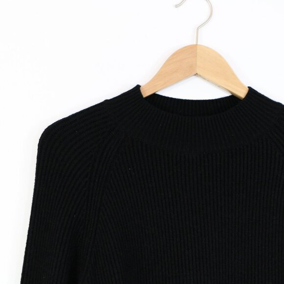 *Bailey Black Ribbed Mock Neck Sweater - Picture 4 of 7